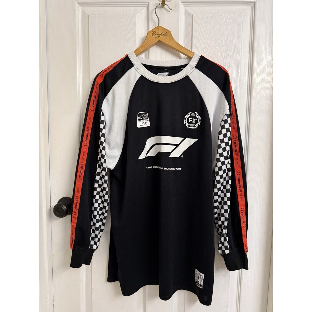 Formula 1 Racing Division Hybrid Jersey Men L/XL Grand Prix Graphic Long Sleeve